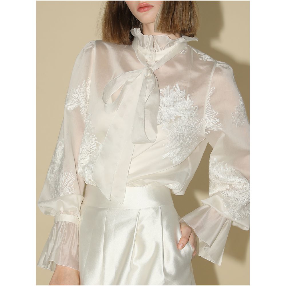 3 piece 50 off COCOBELLA New Chinese style Embroidered Lyocell Shirt Strap Set SR7015 image 1