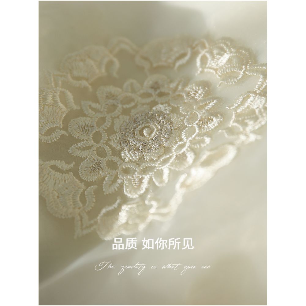 COCOBELLA New Chinese White Embroidered Shirt Women s Chinese Style Stand up Collar Micro Transparent Inner Top SR3228 image 4