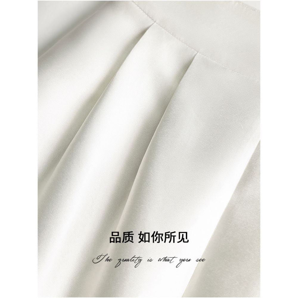 3 pieces 50 off COCOBELLA light luxury silk texture split skirt for women s autumn commuting suit HS542 image 5