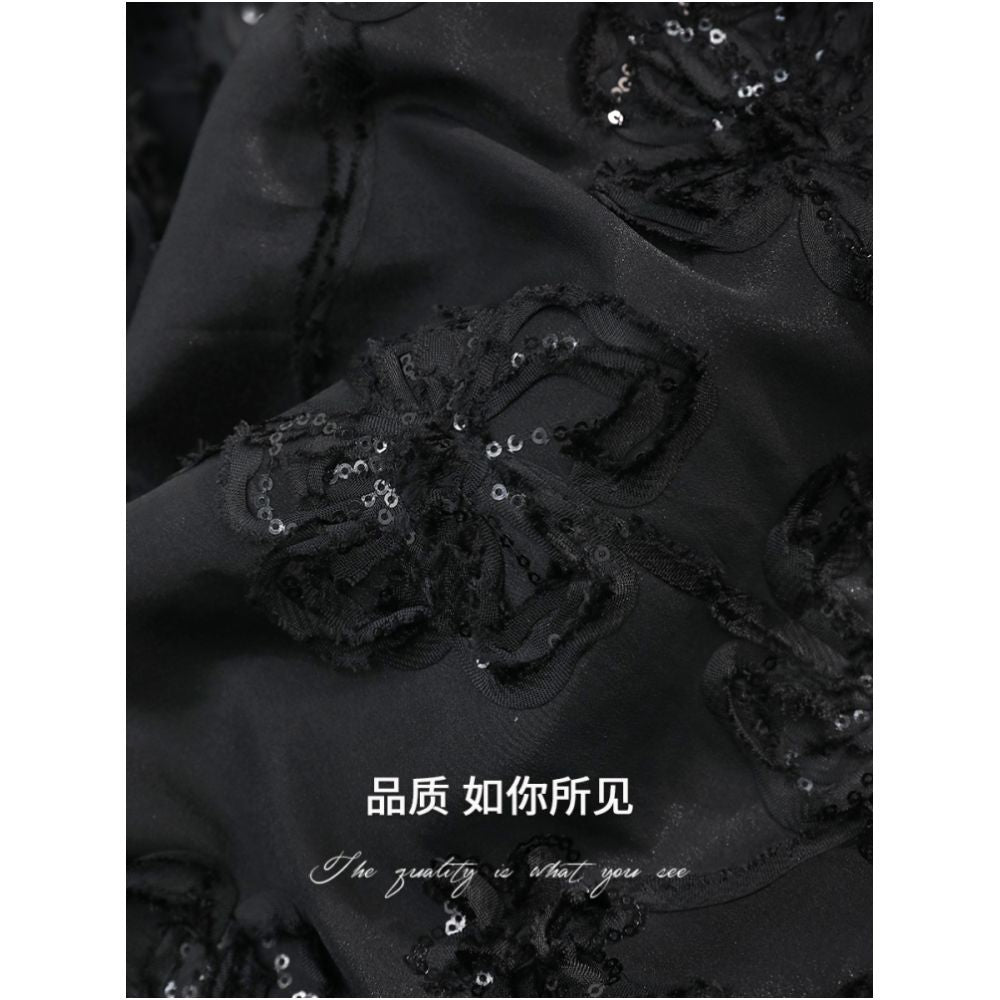 3 pieces 50 off COCOBELLA loose straight tube sequin dress Chinese style sleeveless vest skirt FR0027 2 image 4