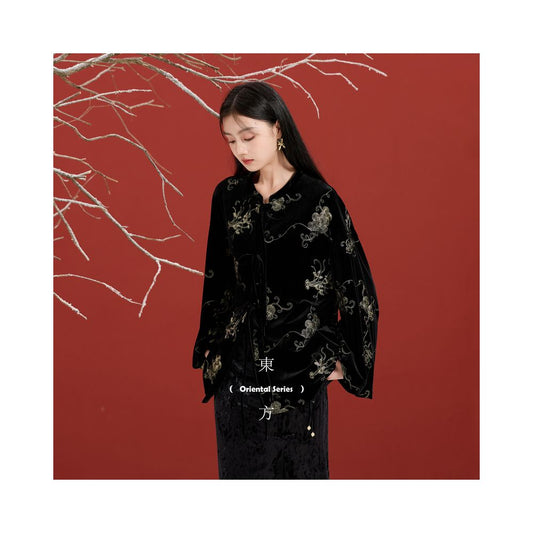 ASAYA5301 – Imperial Velvet Embroidered Jacket ✨🖤