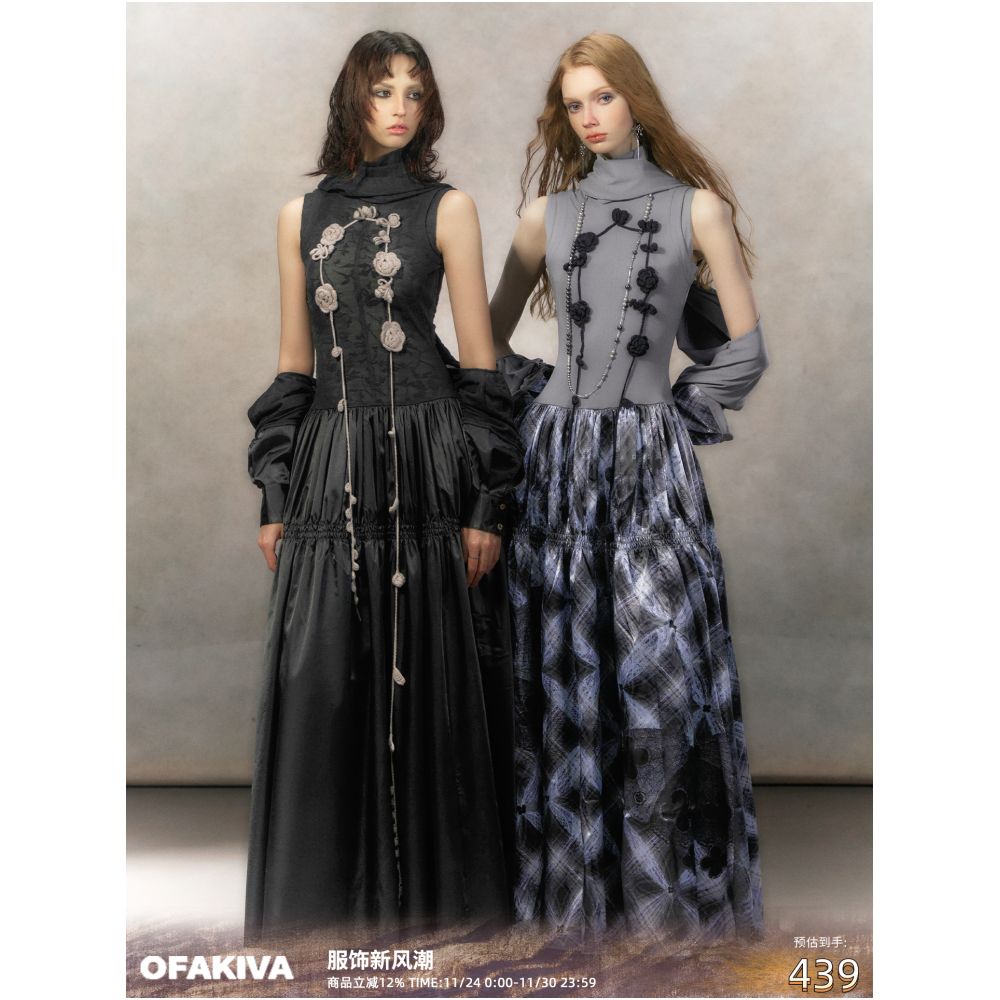 ASAYA5310 – Enchanted Rosette Satin Gown ✨🌙