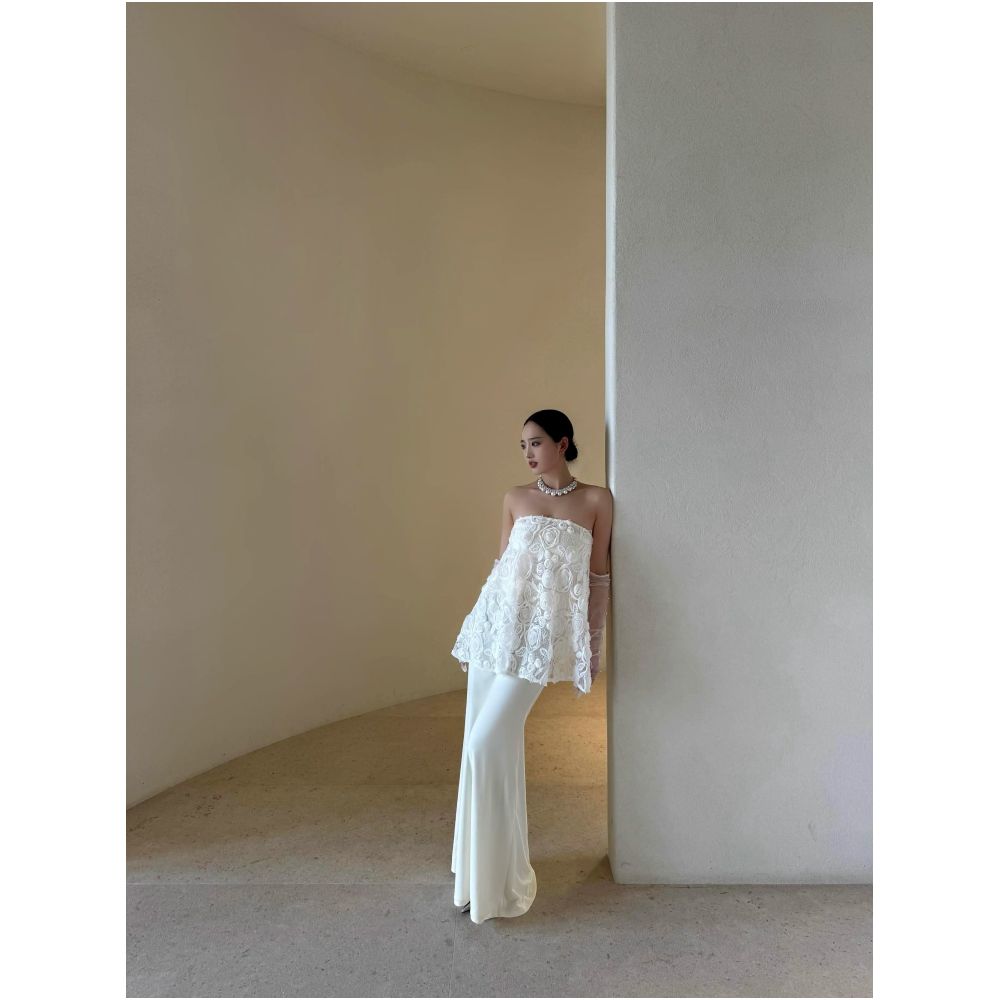 1S Texture Jacquard Skirt Set Art Atmosphere View Exhibition Birthday Toast Vacation Photo Evening Dress image 0