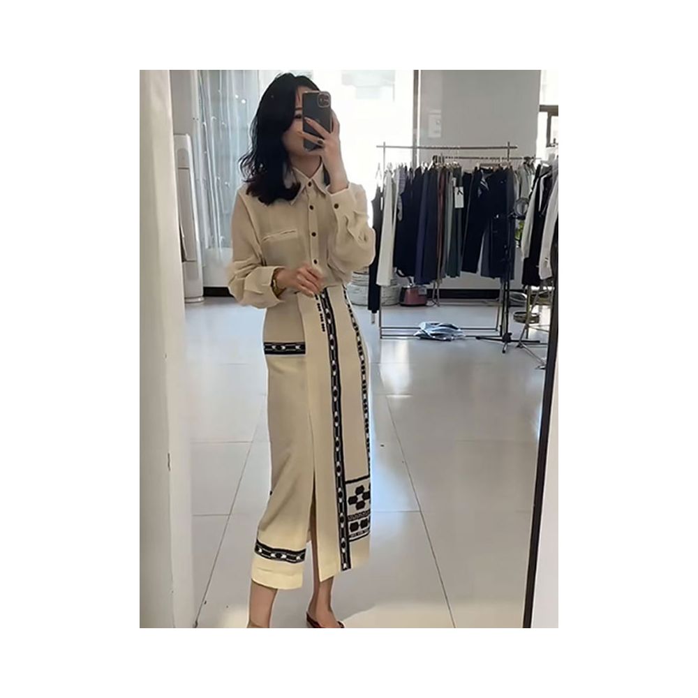 ASAYA5323 – Ivory Graphic Elegance Set 🤍🖤