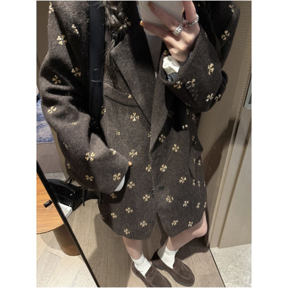 ASAYA5324 – Midnight Fleur Tweed Set 🌙✨