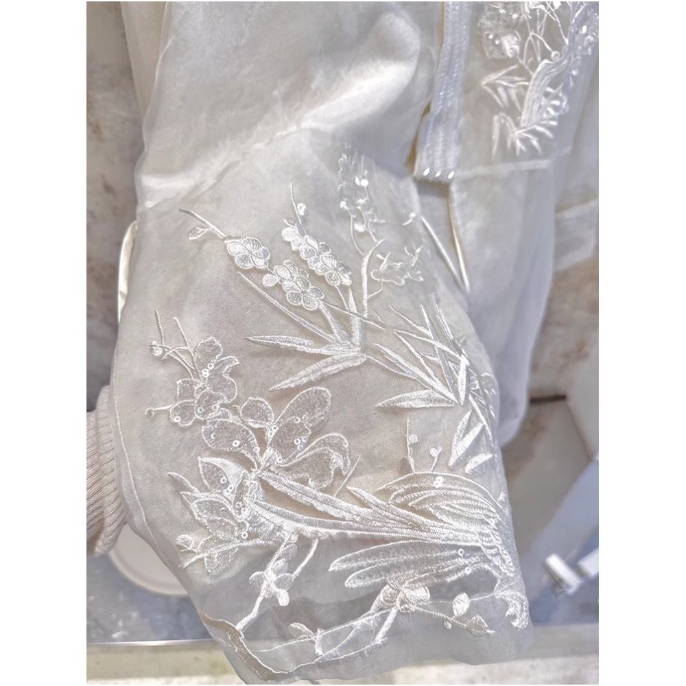 2024 Autumn New Chinese Zen Style Chinese Style Clear and Cold Advanced and Cold Han Elements White Fairy Style Top for Women image 3