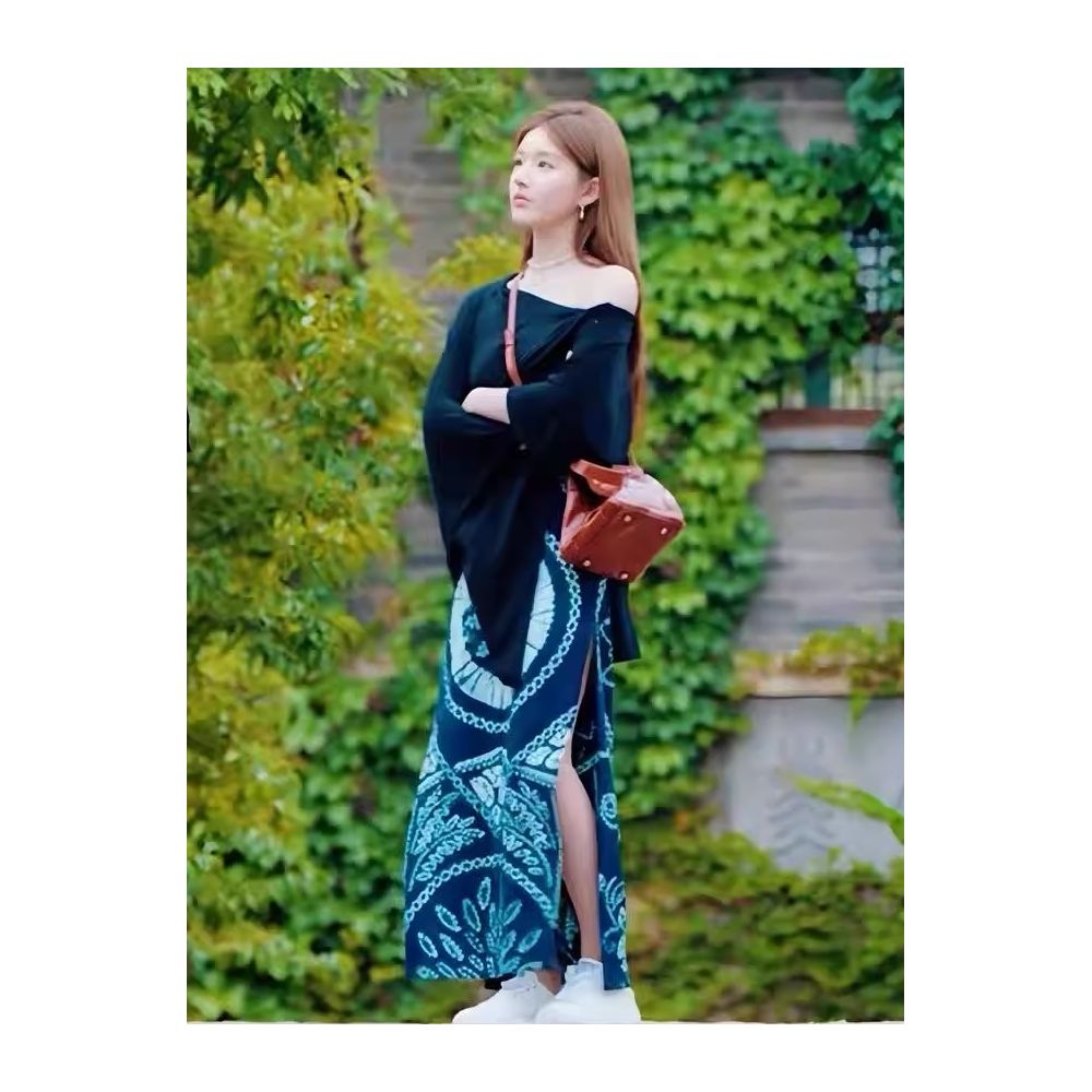 ASAYA5332 – Boho Indigo Off-Shoulder Set 🖤💙