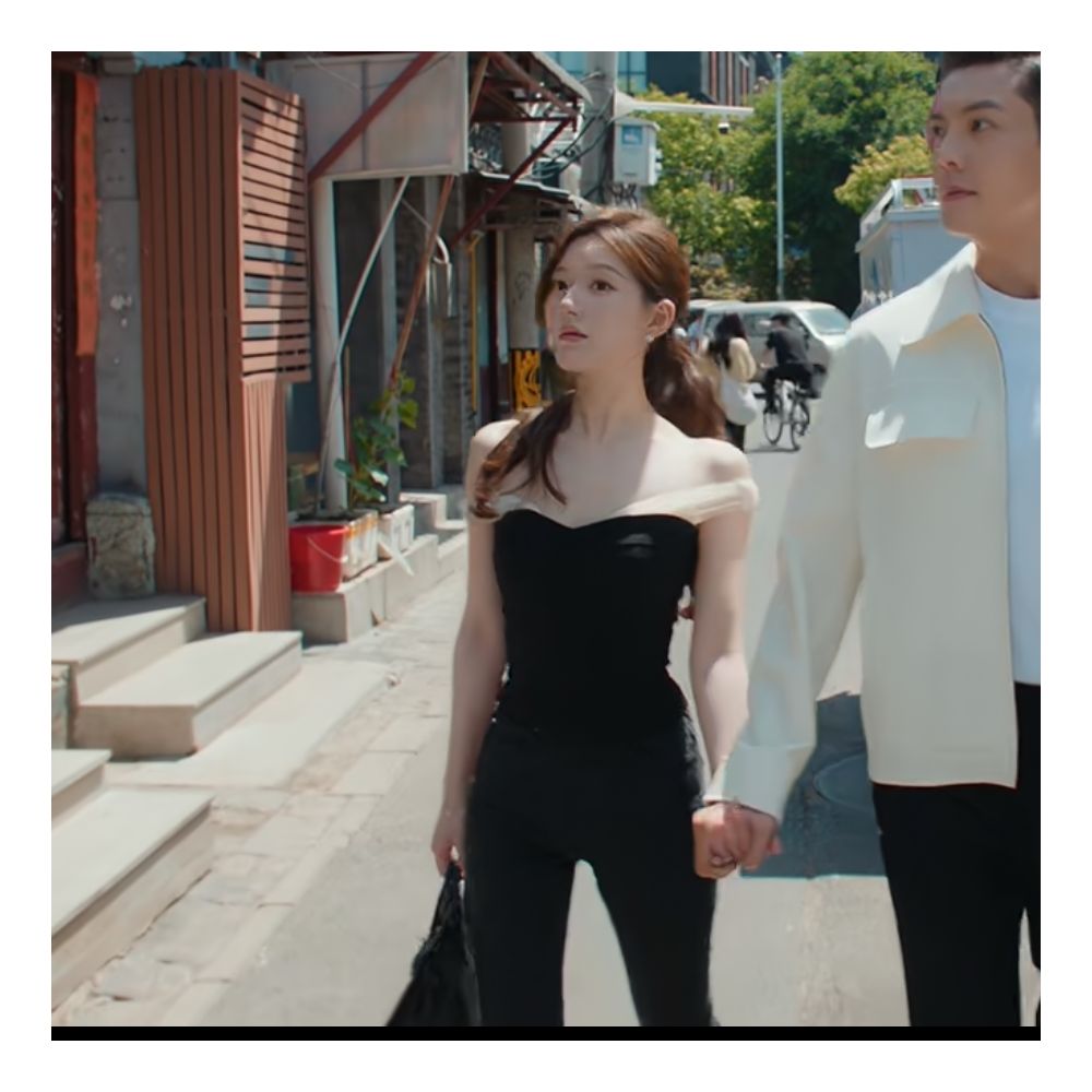 Xu I Dazzling Zhao Lusi Xu Yan Same Black Mesh Splicing Strap Vest Women s Slim Fit Pure Desire Short Top image 1