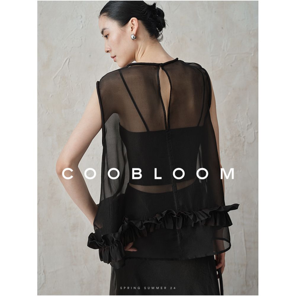 COOBLOOM Vest Women s Summer Outerwear Thin Style Old Money Style Unique Bottom Lace Design Top image 3