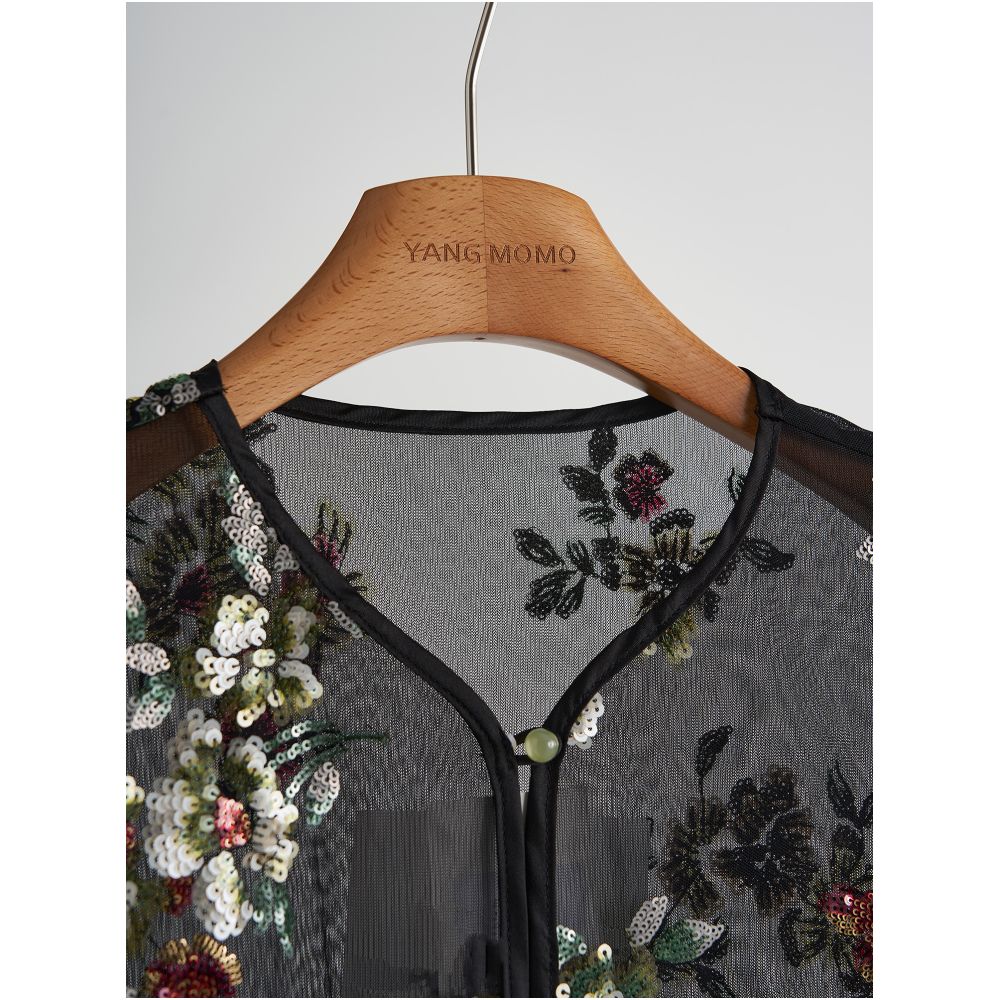 New Chinese style mesh yarn sequin embroidered vest half skirt set 2025 new women s summer outfit image 4