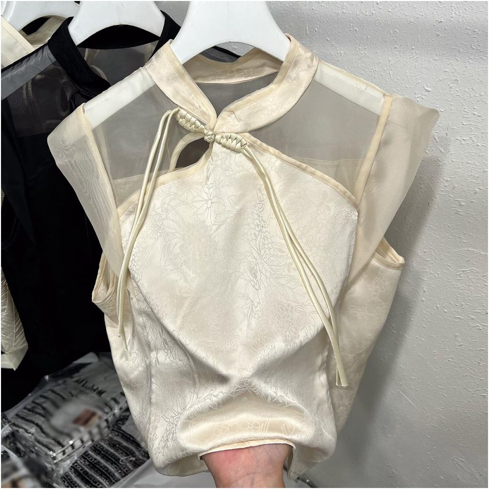 ASAYA5364 – Sheer Mandarin Blossom Top 🌙🖤