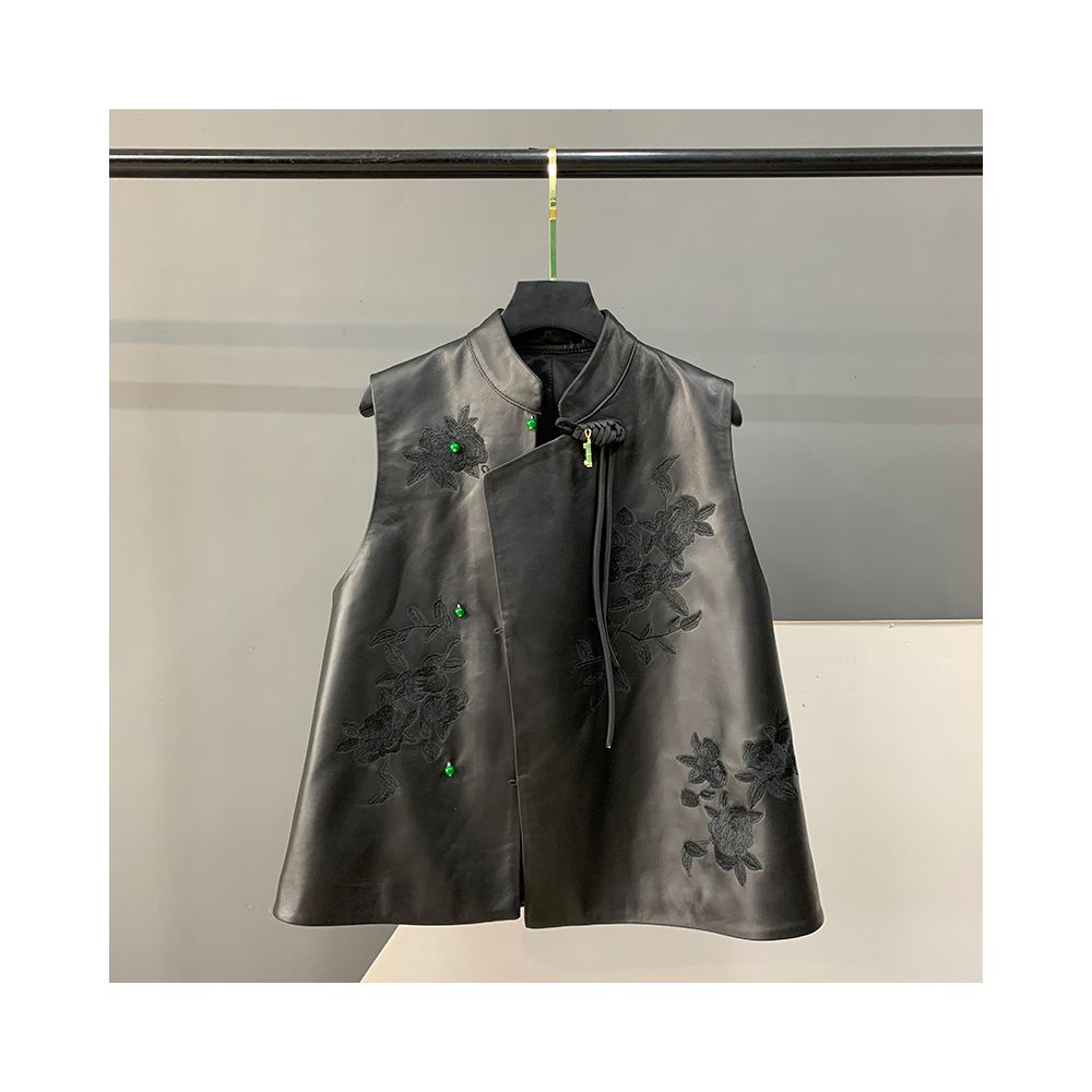 ASAYA5374 – Noir Jade Empress Leather Vest 🖤💚