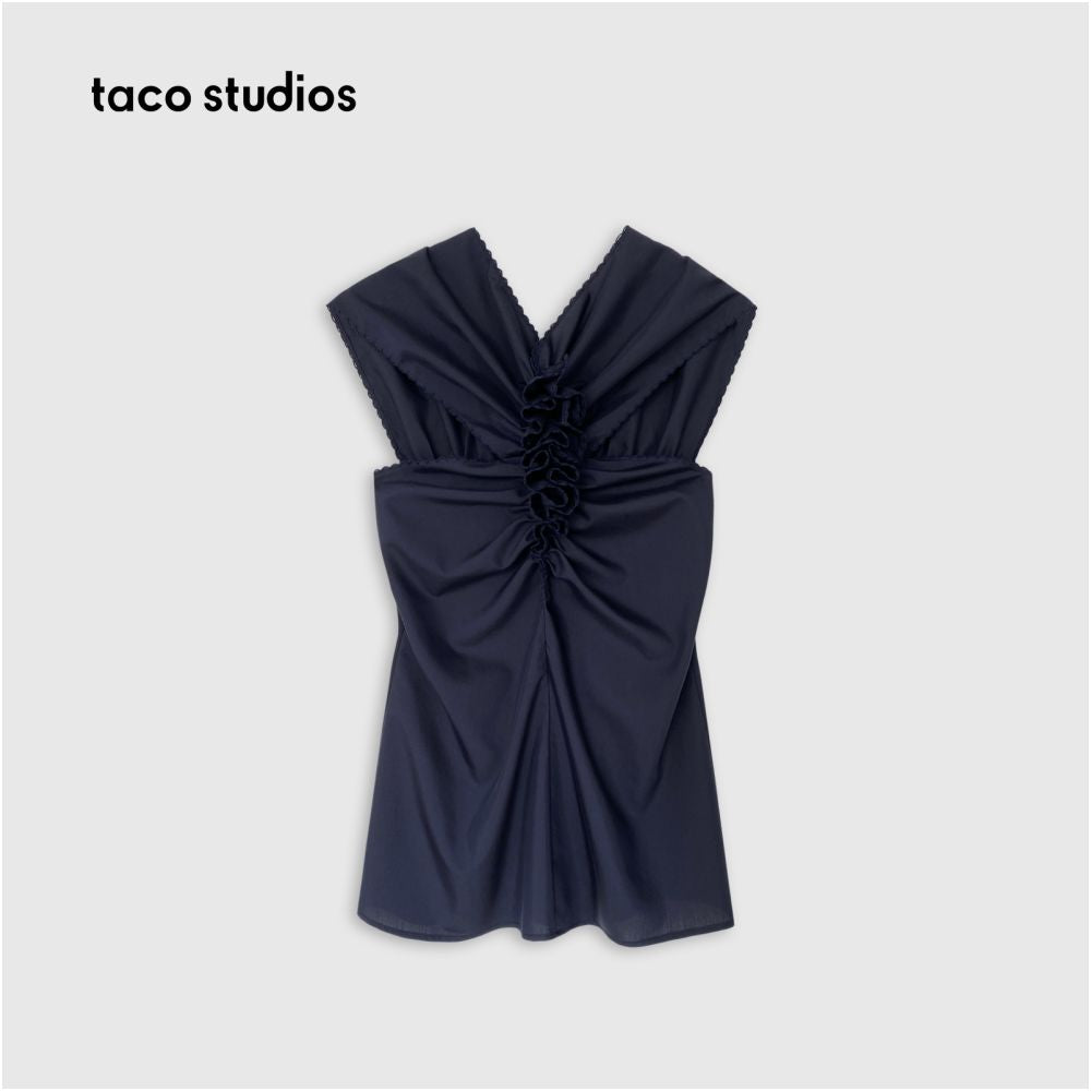 ASAYA5387 – Sculpted Rosette Draped Top 🌙✨