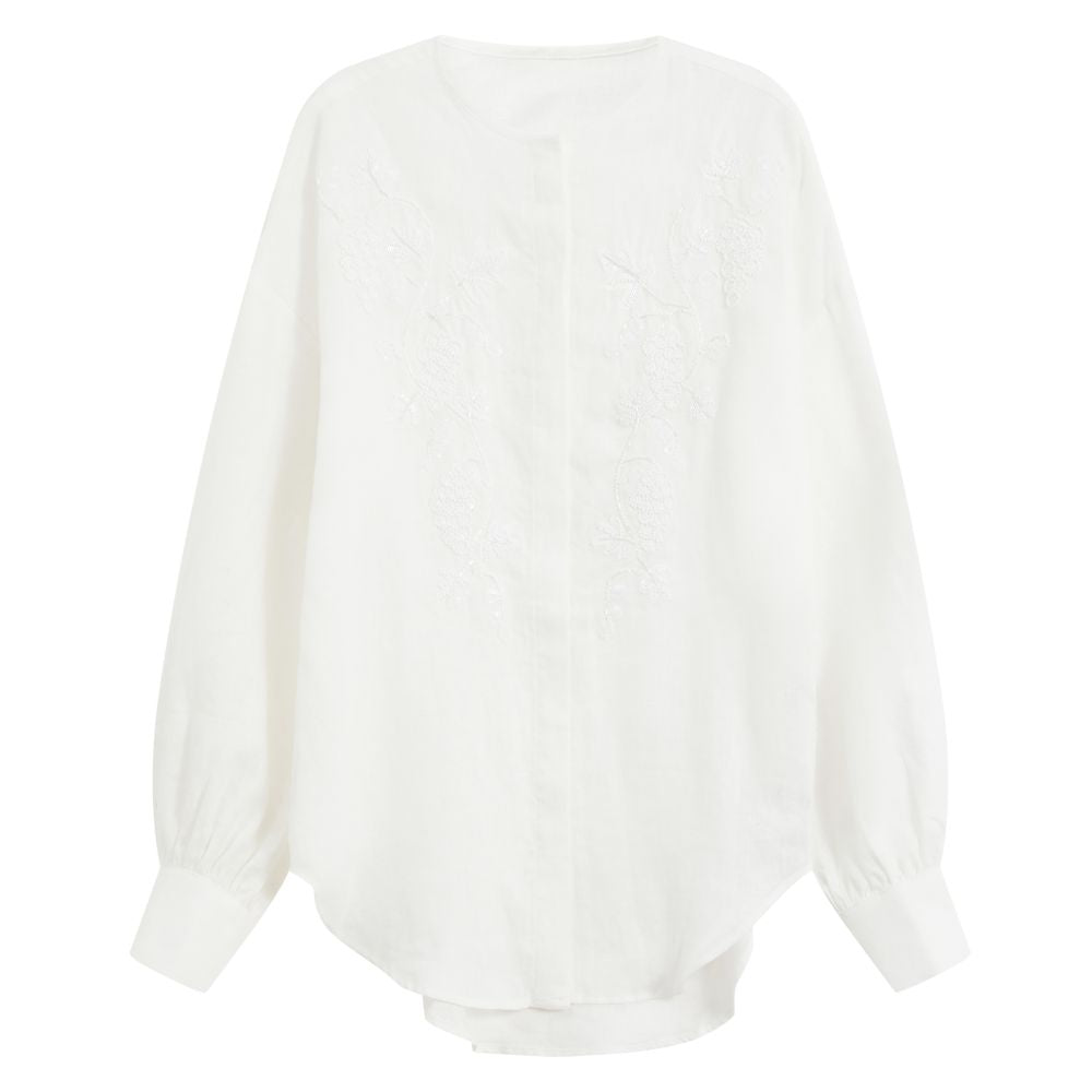 ASAYA5397 – LUMIEN Embroidered Linen Shirt Set 🤍✨