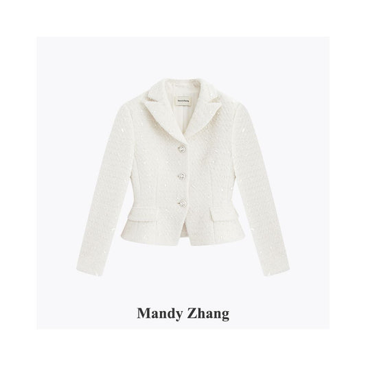 ASAYA5420 – Ivory Pearl Tweed Set ❄️✨