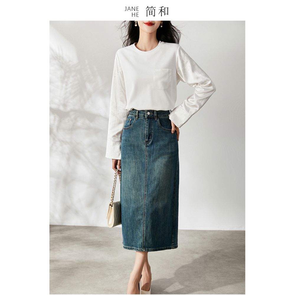 More exquisite than the basic version new Chinese style buckle double sided slit cut and spliced jacquard cotton T shirt image 2