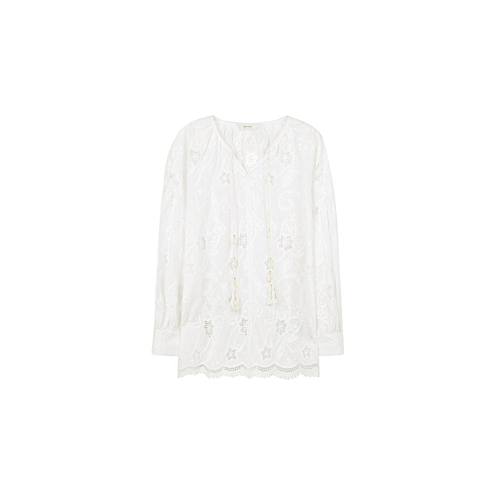 ASAYA5430 – White Breeze Embroidered Cotton Blouse 🤍✨