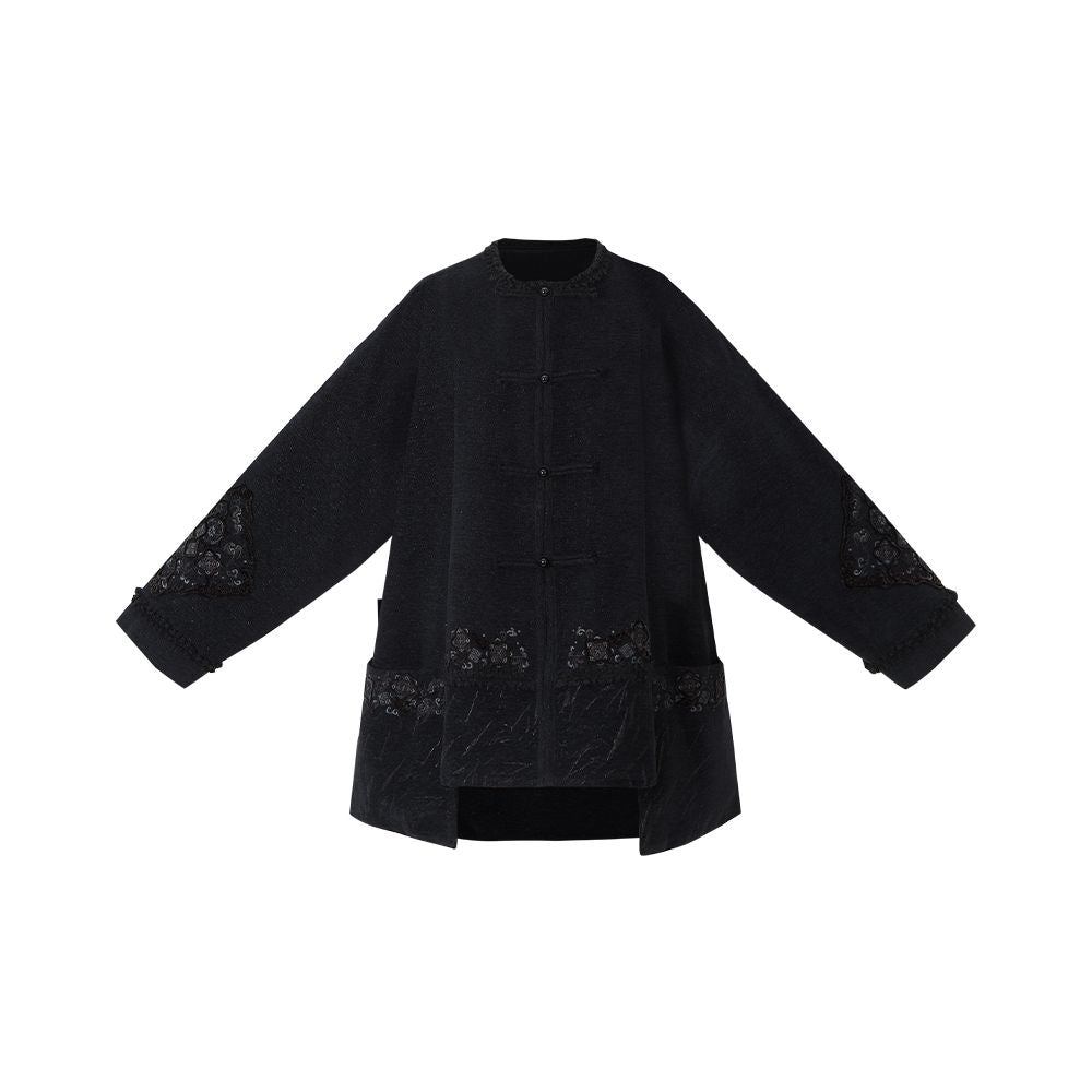 ASAYA5437 – Midnight Heirloom Embroidered Coat 🌙🖤