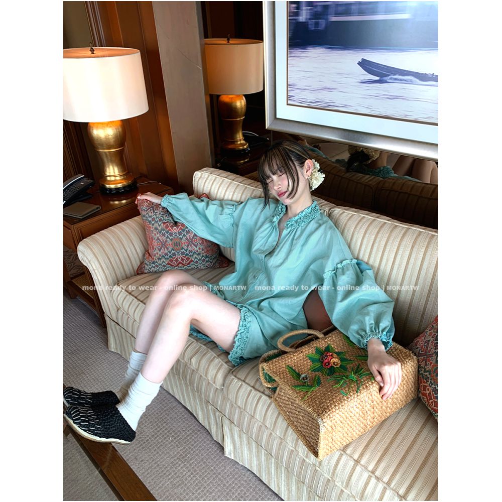 ASAYA5440 – Cloudy Ruffle Cottage Set ☁️🤍