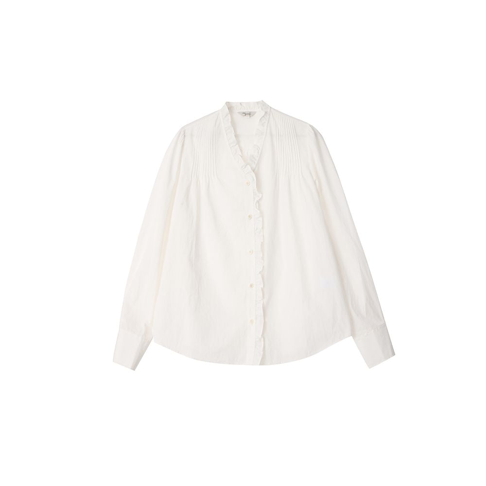 ASAYA5449 – Soft Romance Ruffle Collar Blouse 🤍✨