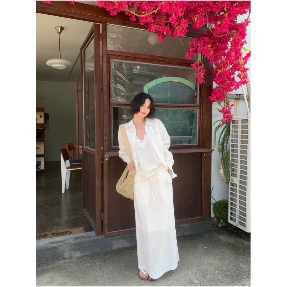 ASAYA5461 – Linen Resort Relax Set 🤍💙