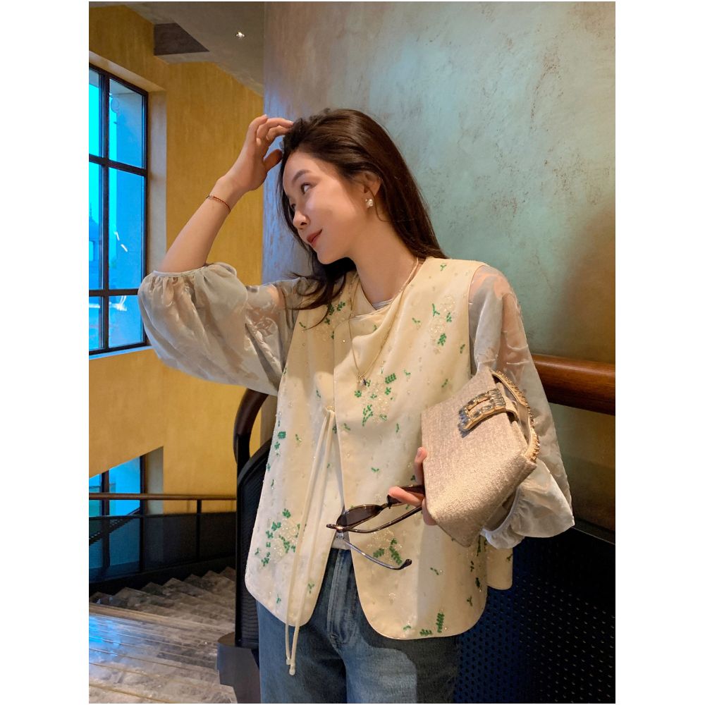 Libelin Sisy Store Owner s Own Black Label National Style Limited Edition Velvet Vest Women s Autumn Winter Sleeveless New Chinese Coat image 1