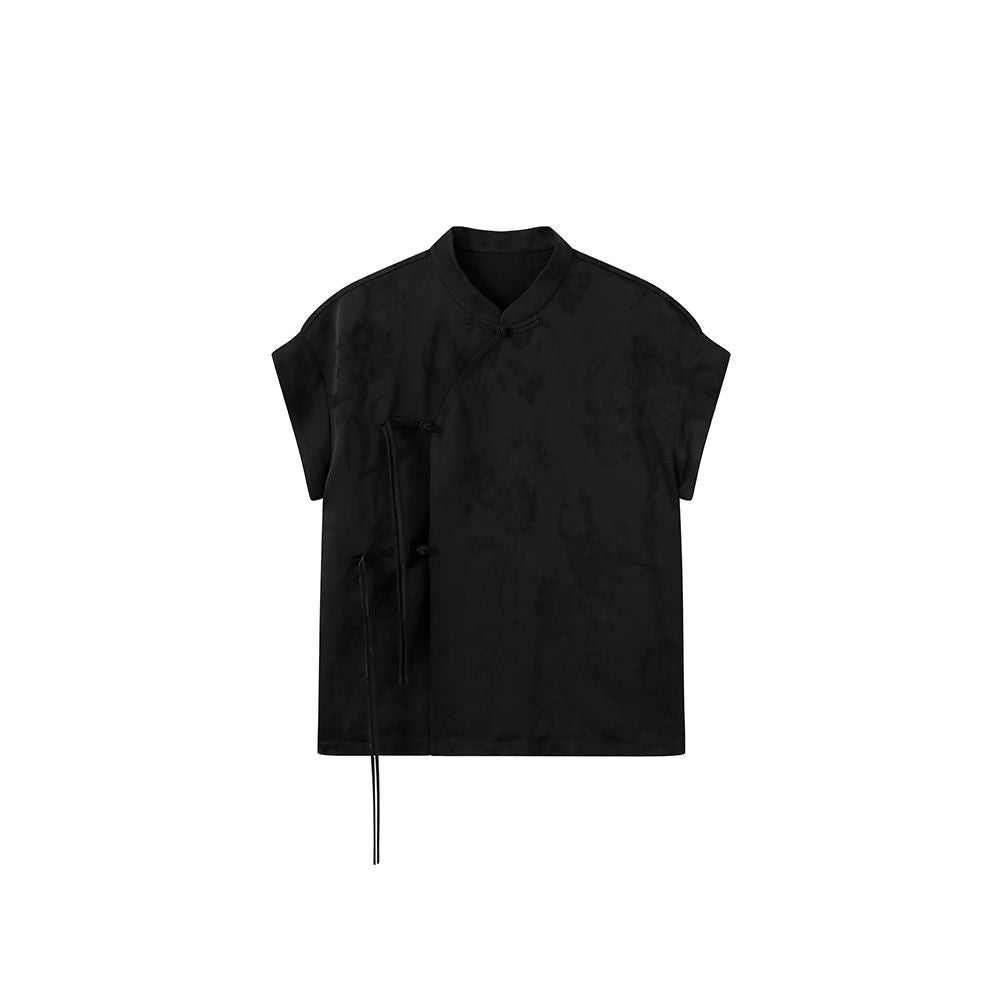 ASAYA5470 – Modern Oriental Silk Top 🌸🖤