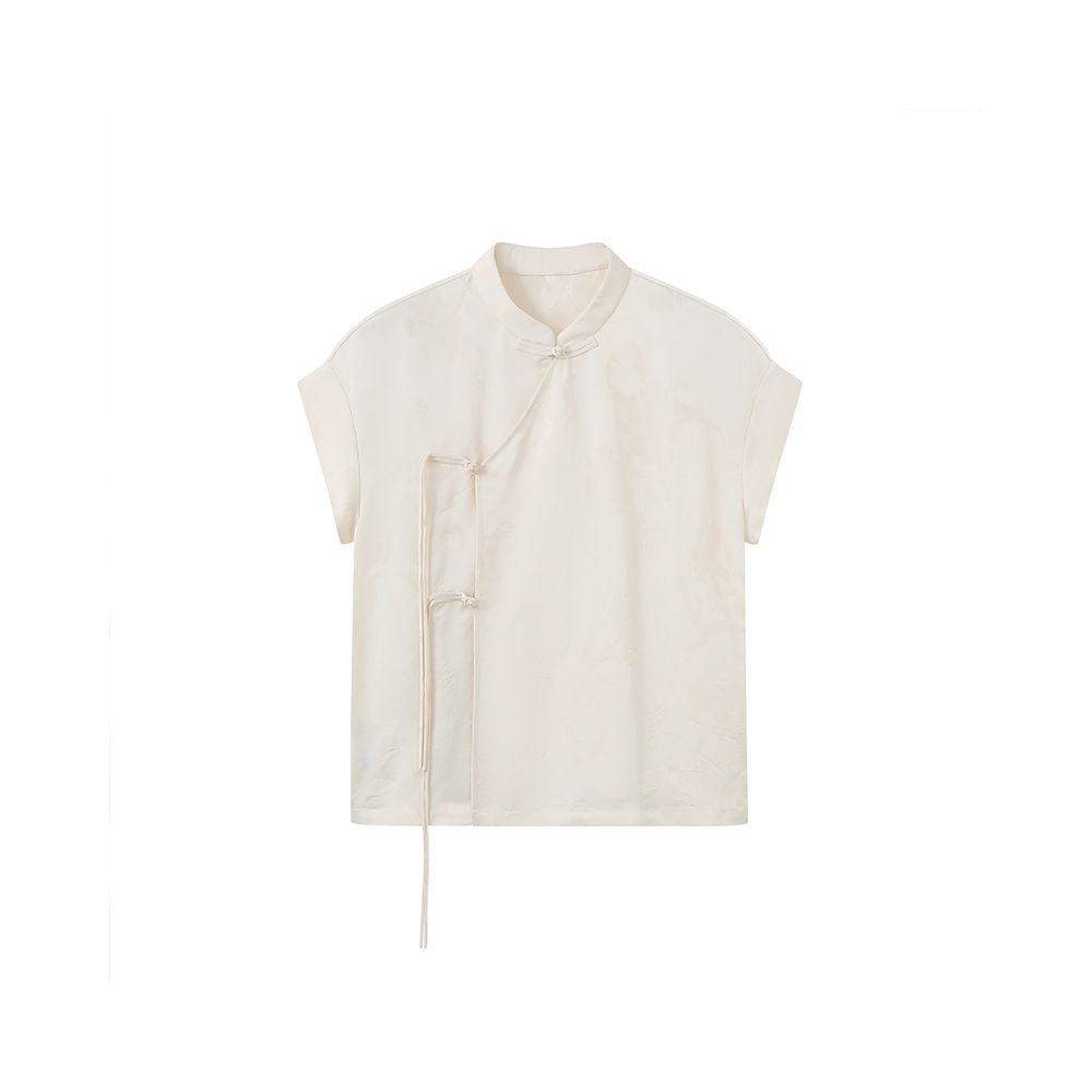 ASAYA5470 – Modern Oriental Silk Top 🌸🖤