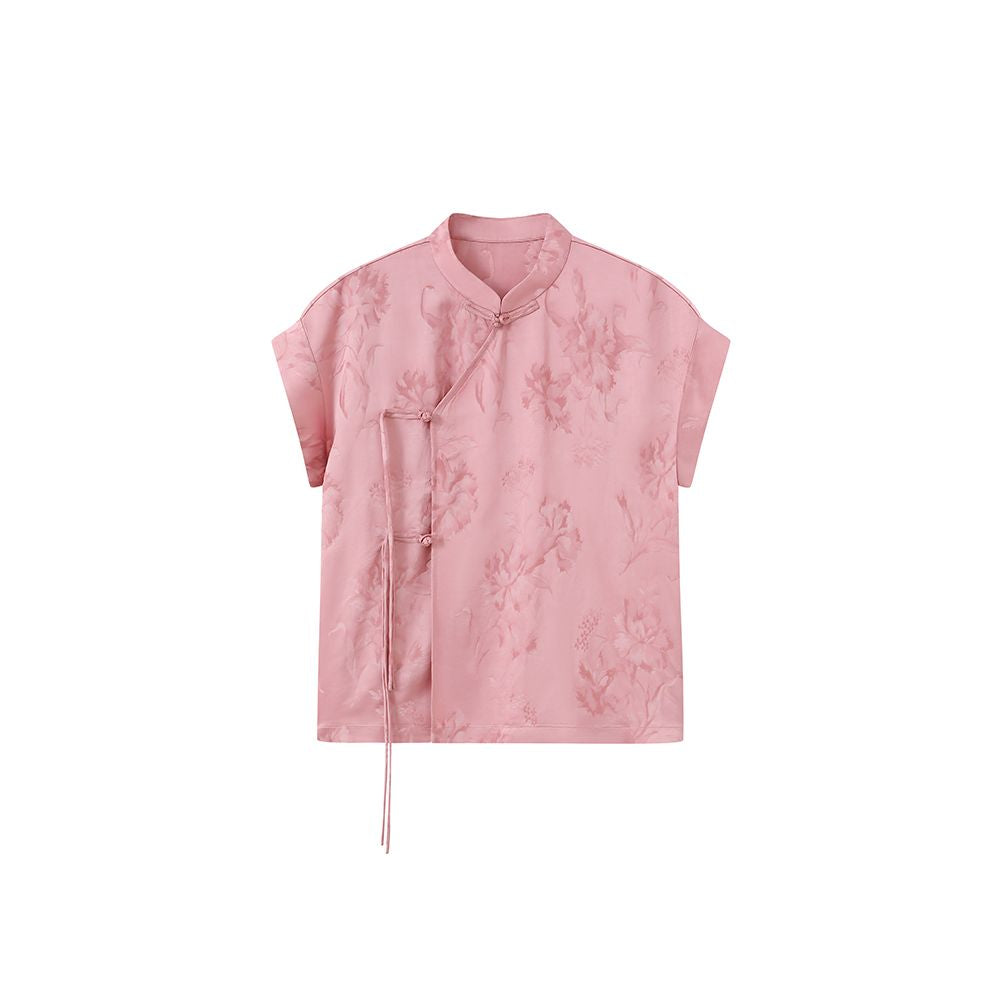 ASAYA5470 – Modern Oriental Silk Top 🌸🖤