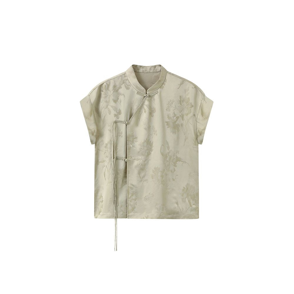 ASAYA5470 – Modern Oriental Silk Top 🌸🖤