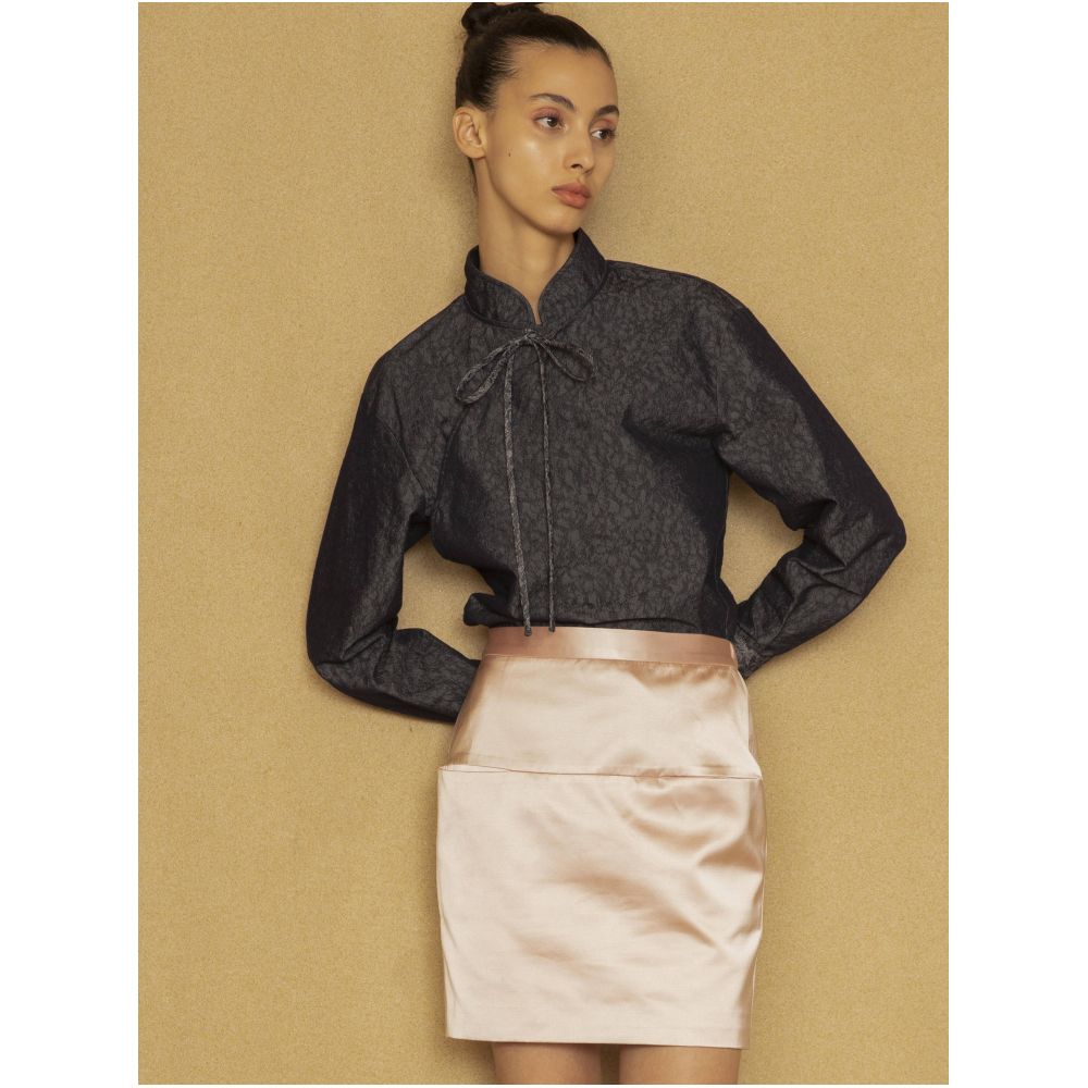 ASAYA5480 – Blush Silk Modern Cheongsam Skirt 🌸✨