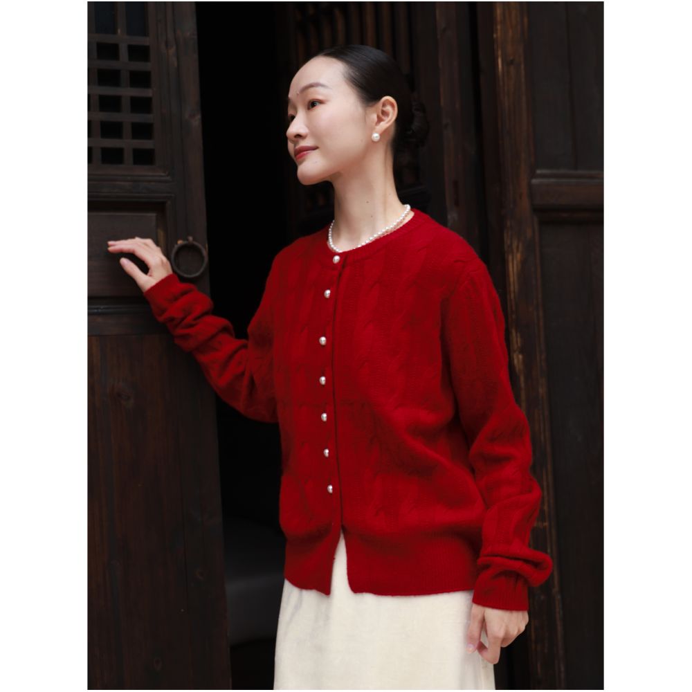 ASAYA5490 – Pearl Cable Knit Cardigan 🤍❤️