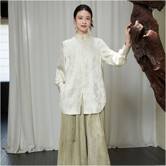 ASAYA5518 – Ethereal Oriental Shirt 🤍🌿