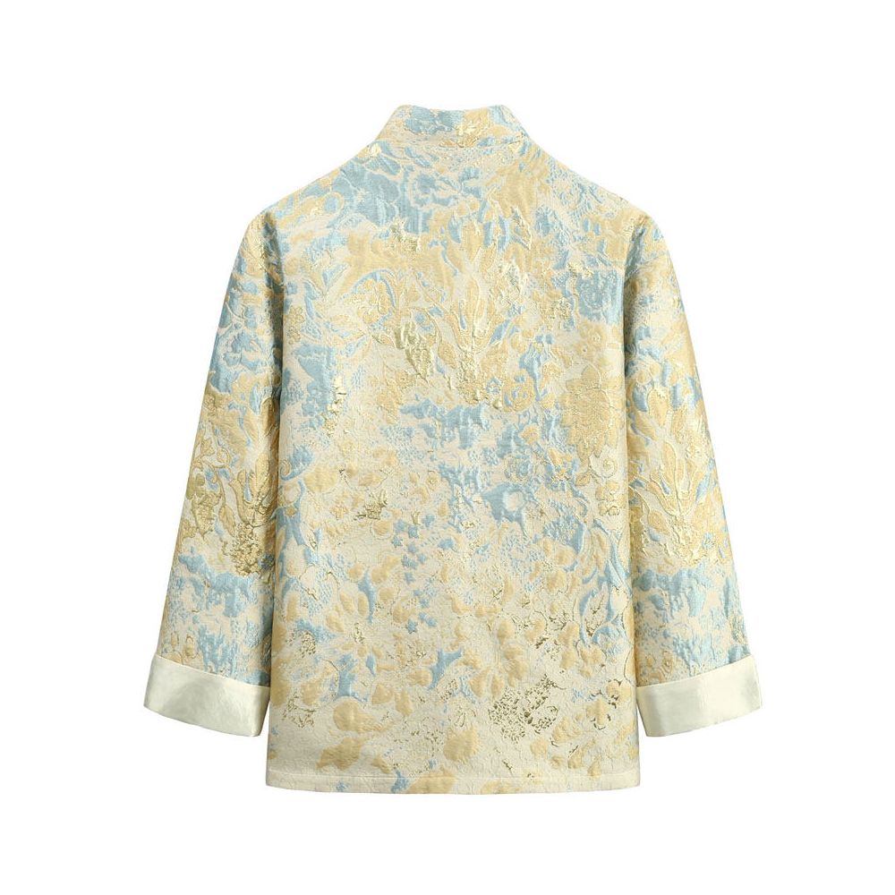 New Spring Chinese Style Men s Retro Chinese Style Modified Panbuckle 3D Jacquard Coat Men s China Chic image 4