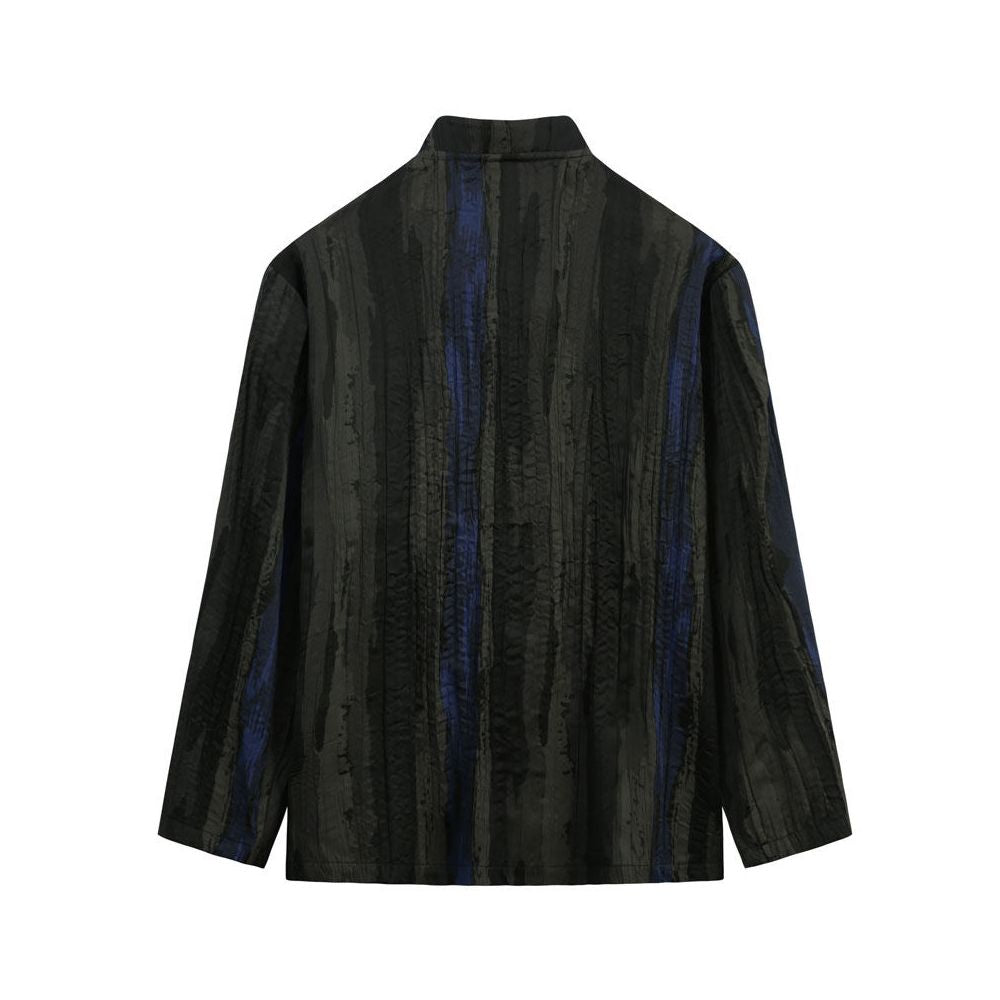 Autumn Chinese men s standing collar shirt men s Chinese style retro improved men s Tang style retro style slanted placket top image 4