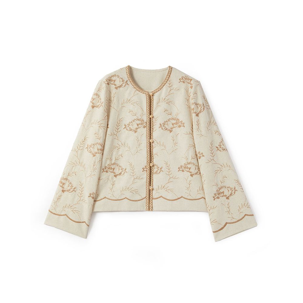 ASAYA5537 – Ivory Bloom Jacquard Set 🤍✨