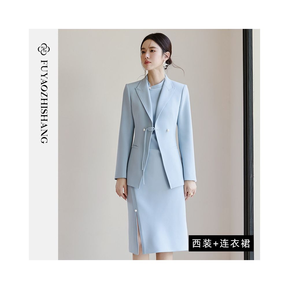 ASAYA5541 – Mist Blue Modern Qipao Set 💎❄️