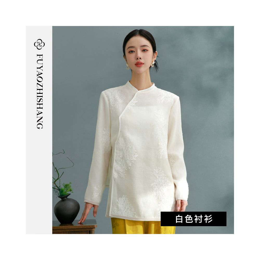 ASAYA5542 – Ivory Oriental Grace Blouse 🤍✨