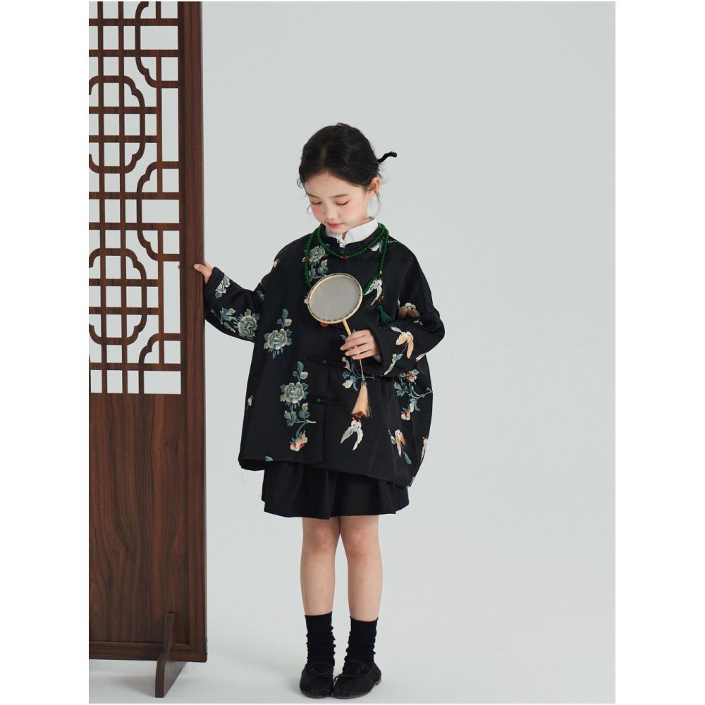 Girls retro national style new Chinese button top spring new product temperament China Chic coat children s embroidery high set top image 0