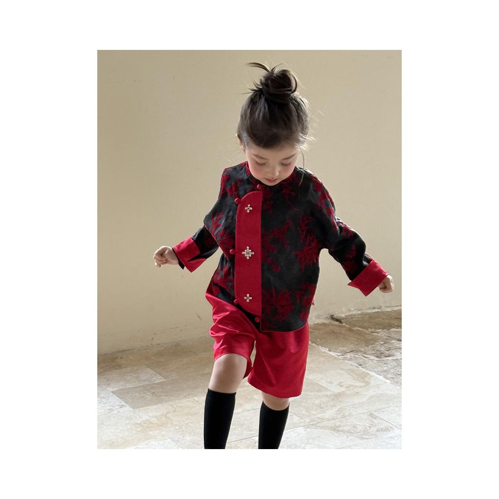 ASAYAKIDS257– Vintage Peony Noir Set 🏮🖤