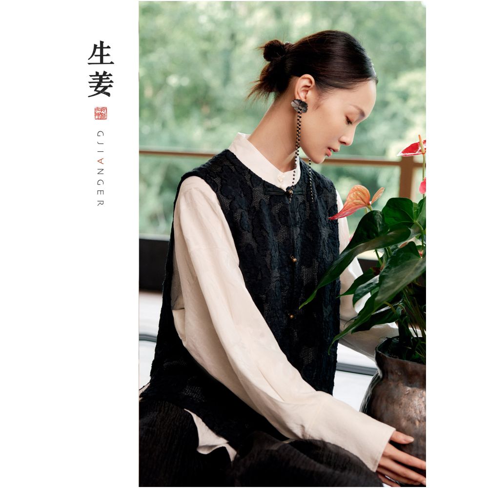 Ginger writing gap new Chinese style women s 25 autumn and winter new product texture Chinese style vest 315322418 image 0