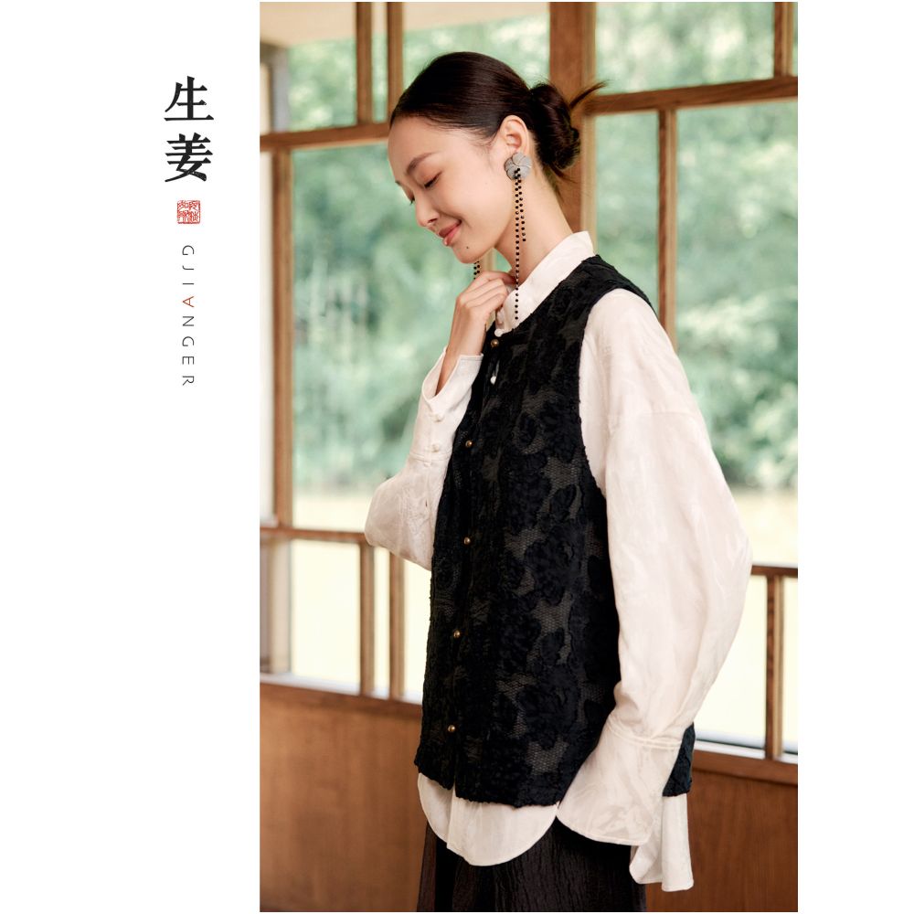 Ginger writing gap new Chinese style women s 25 autumn and winter new product texture Chinese style vest 315322418 image 1