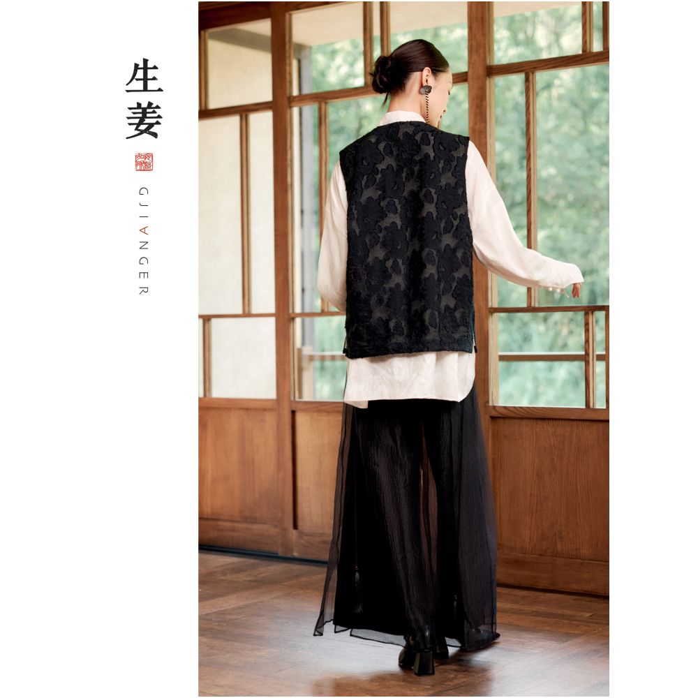 Ginger writing gap new Chinese style women s 25 autumn and winter new product texture Chinese style vest 315322418 image 3