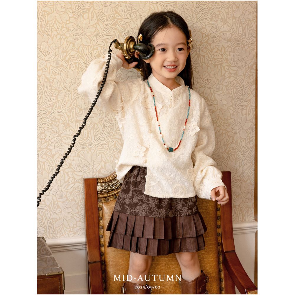 Add Q Original Old Painting Silk Dream New Chinese Heavy Industry Embroidery Half Skirt A line Hundred Fold Short Skirt Girl s Treasure Mid Autumn Festival image 2