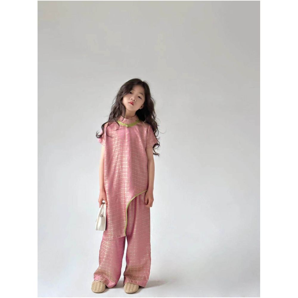 ASAYAKIDS265 – Rose Silk Oriental Set 🌸✨