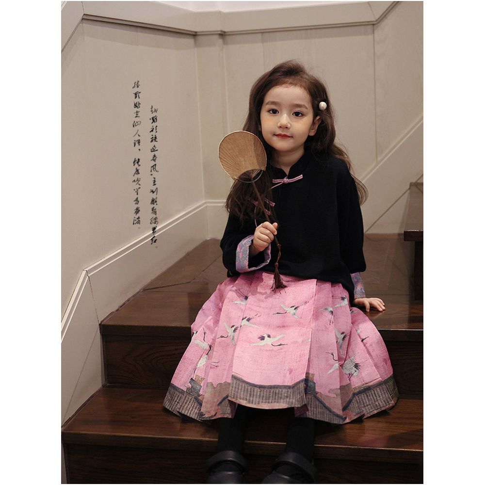 Chenchen Mom Girls T shirt Autumn and Winter Warm Ginger Velvet Warm and Plush Parent Child Clothing New Chinese Style Cheongsam Top image 3