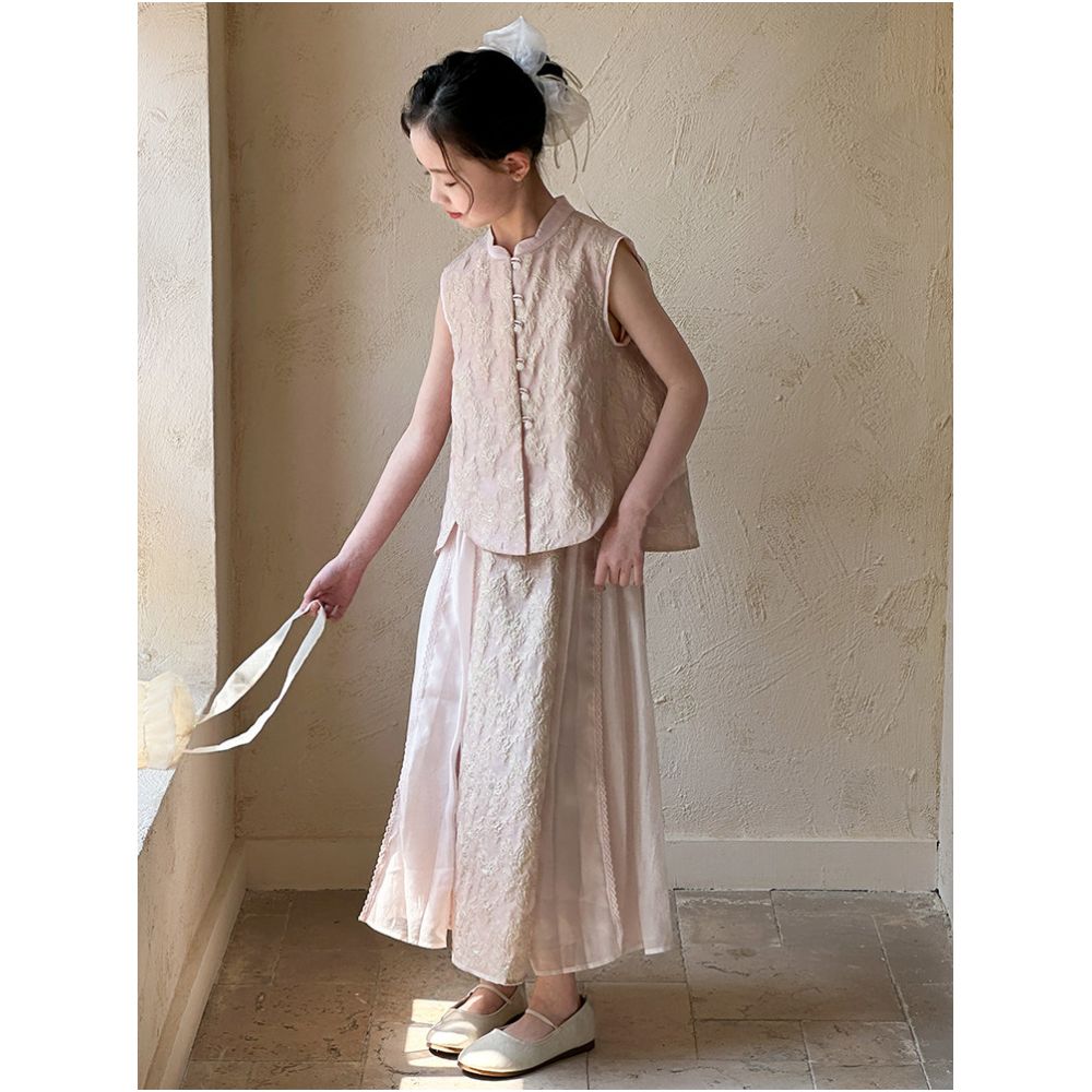 Girls New Chinese Hanfu Set Summer 2025 New Style Children s National Style Beautiful Sleeveless Half Skirt Summer Dress for Girls image 2