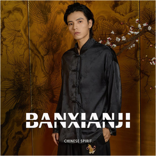 ASAYAHOMME1556 – Zen Bamboo Silk Shirt 🖤🌿