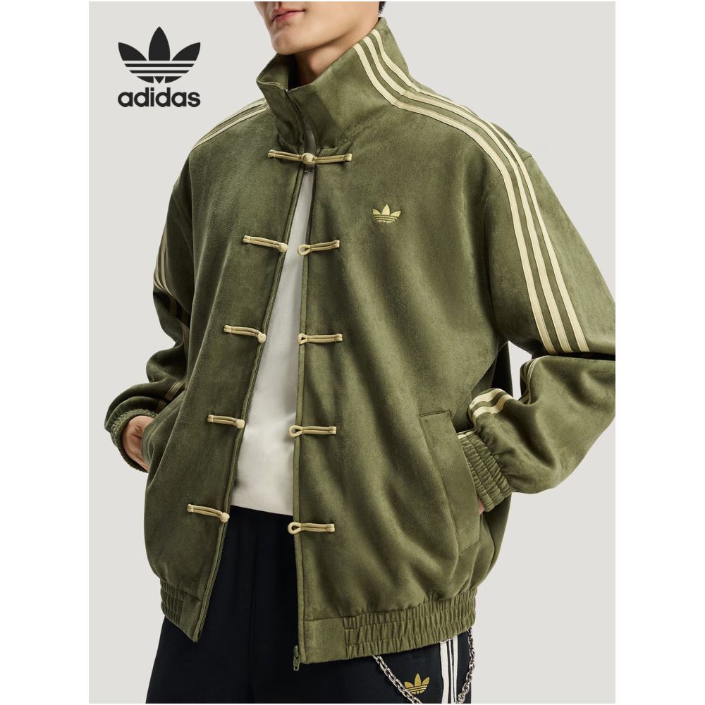 Adidas Adidas official authentic clover men s and women s new Chinese style fashionable stand up collar jacket KT3847 image 0