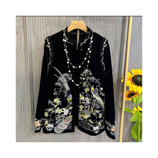 ASAYA5596 – Midnight Phoenix Embroidered Set 🖤🕊️